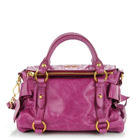 miu miu vitello lux small bow satchel|Bags .